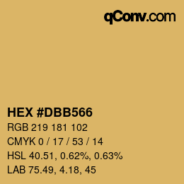 カラーコード: HEX #DBB566 | qconv.com
