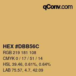 Color code: HEX #DBB56C | qconv.com