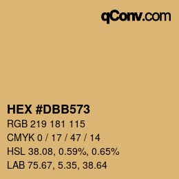 Color code: HEX #DBB573 | qconv.com