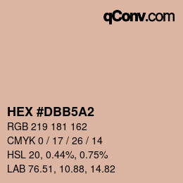 Color code: HEX #DBB5A2 | qconv.com