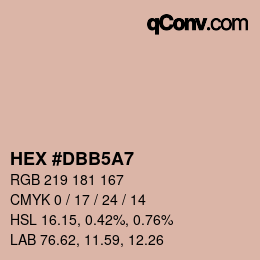 颜色代码: HEX #DBB5A7 | qconv.com