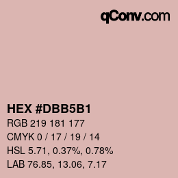 Código de color: HEX #DBB5B1 | qconv.com