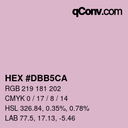 カラーコード: HEX #DBB5CA | qconv.com