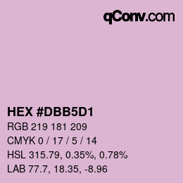 カラーコード: HEX #DBB5D1 | qconv.com