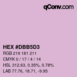 カラーコード: HEX #DBB5D3 | qconv.com