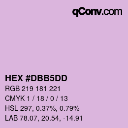 Color code: HEX #DBB5DD | qconv.com