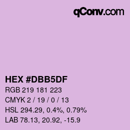 Color code: HEX #DBB5DF | qconv.com