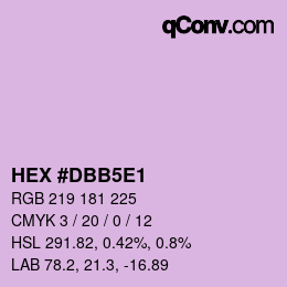 Color code: HEX #DBB5E1 | qconv.com