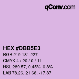 Color code: HEX #DBB5E3 | qconv.com