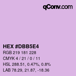 カラーコード: HEX #DBB5E4 | qconv.com