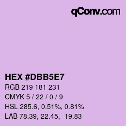 Code couleur: HEX #DBB5E7 | qconv.com