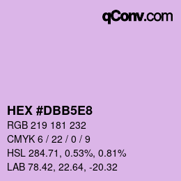 Color code: HEX #DBB5E8 | qconv.com