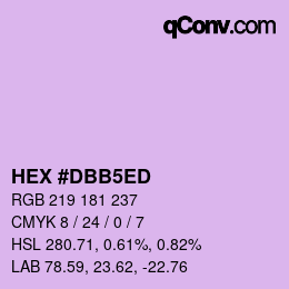 カラーコード: HEX #DBB5ED | qconv.com