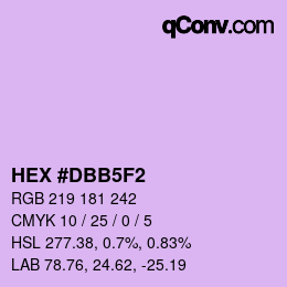 カラーコード: HEX #DBB5F2 | qconv.com