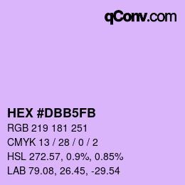 カラーコード: HEX #DBB5FB | qconv.com