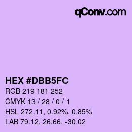 カラーコード: HEX #DBB5FC | qconv.com