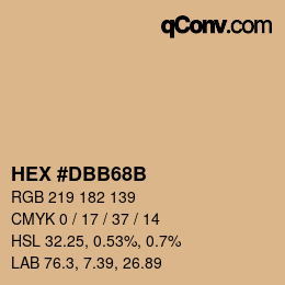 カラーコード: HEX #DBB68B | qconv.com