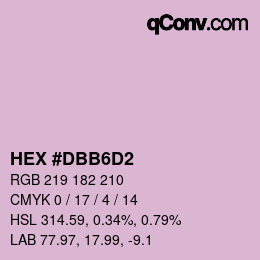 カラーコード: HEX #DBB6D2 | qconv.com