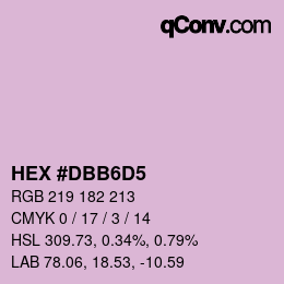 Color code: HEX #DBB6D5 | qconv.com