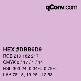 Color code: HEX #DBB6D9 | qconv.com