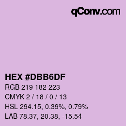 カラーコード: HEX #DBB6DF | qconv.com