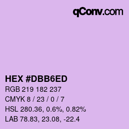 颜色代码: HEX #DBB6ED | qconv.com