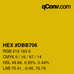 颜色代码: HEX #DBB706 | qconv.com