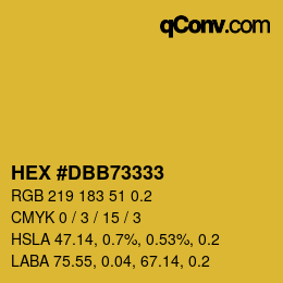 颜色代码: HEX #DBB73333 | qconv.com
