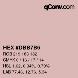 カラーコード: HEX #DBB7B6 | qconv.com