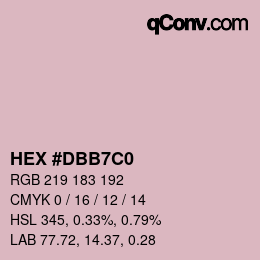 颜色代码: HEX #DBB7C0 | qconv.com