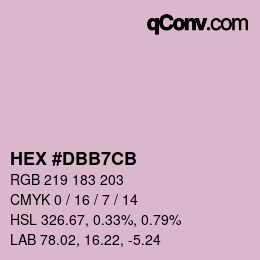 Color code: HEX #DBB7CB | qconv.com