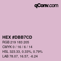 カラーコード: HEX #DBB7CD | qconv.com