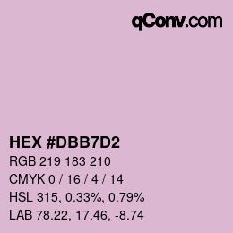 カラーコード: HEX #DBB7D2 | qconv.com