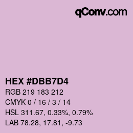 Color code: HEX #DBB7D4 | qconv.com