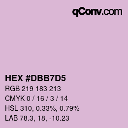 カラーコード: HEX #DBB7D5 | qconv.com