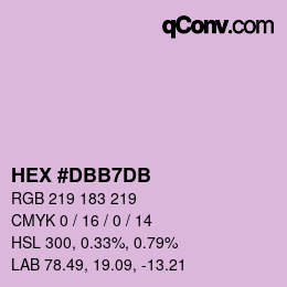 カラーコード: HEX #DBB7DB | qconv.com