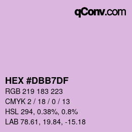 Color code: HEX #DBB7DF | qconv.com