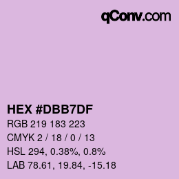 カラーコード: HEX #DBB7DF | qconv.com