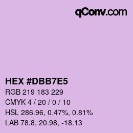 カラーコード: HEX #DBB7E5 | qconv.com