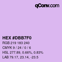 カラーコード: HEX #DBB7F0 | qconv.com