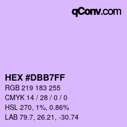 Color code: HEX #DBB7FF | qconv.com