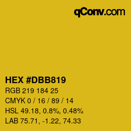 Color code: HEX #DBB819 | qconv.com