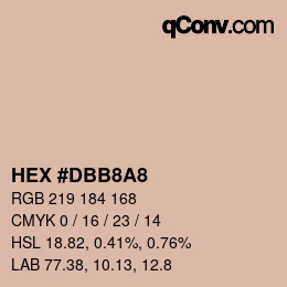 Farbcode: HEX #DBB8A8 | qconv.com