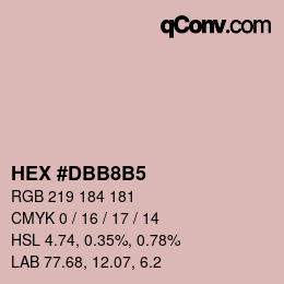 カラーコード: HEX #DBB8B5 | qconv.com