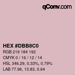 カラーコード: HEX #DBB8C0 | qconv.com