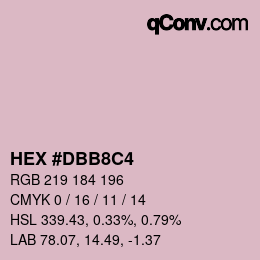 カラーコード: HEX #DBB8C4 | qconv.com
