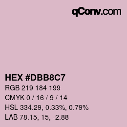 カラーコード: HEX #DBB8C7 | qconv.com