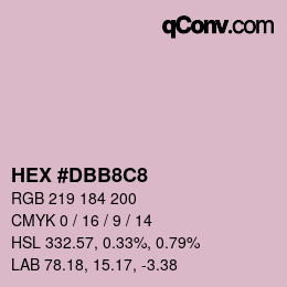カラーコード: HEX #DBB8C8 | qconv.com