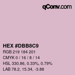 カラーコード: HEX #DBB8C9 | qconv.com