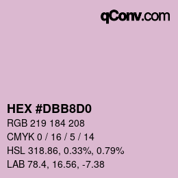 カラーコード: HEX #DBB8D0 | qconv.com